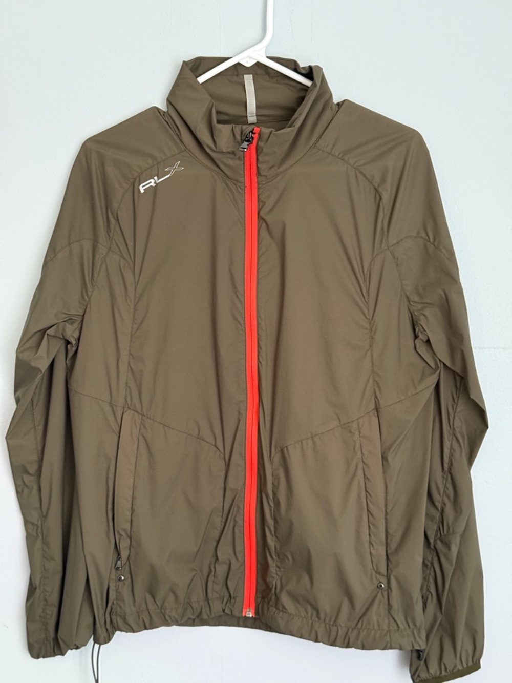 Ralph Lauren Olive Jacket with Bright Red Zip